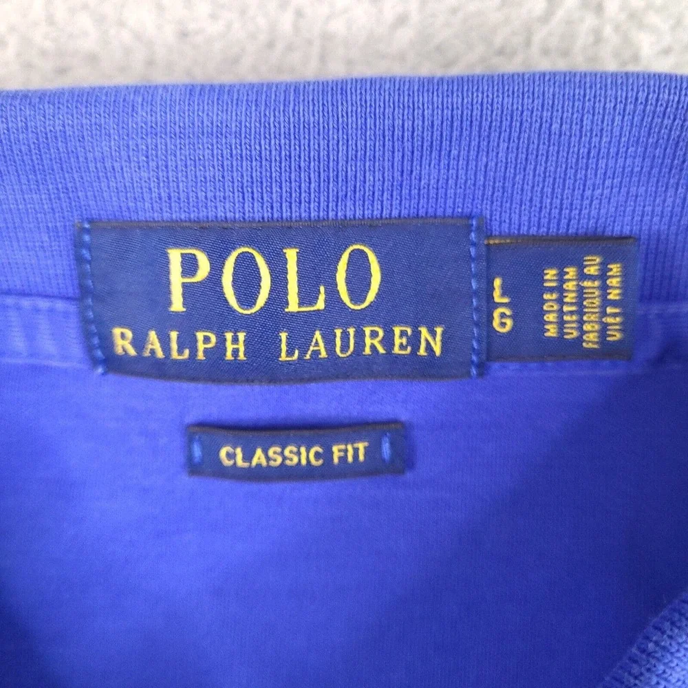 Polo‎ Ralph Lauren Polo Shirt Men's Large Blue Classic Fit Jockey Cotton